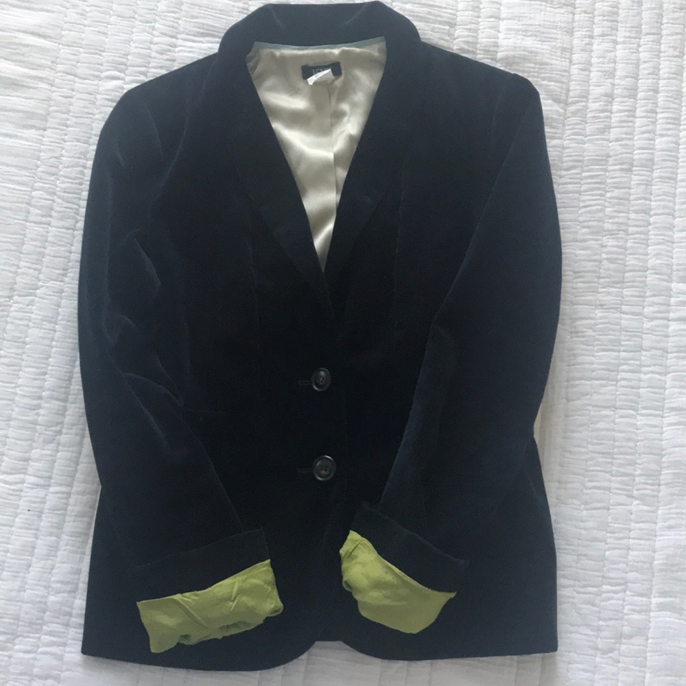 J. Crew Navy Velvet Blazer